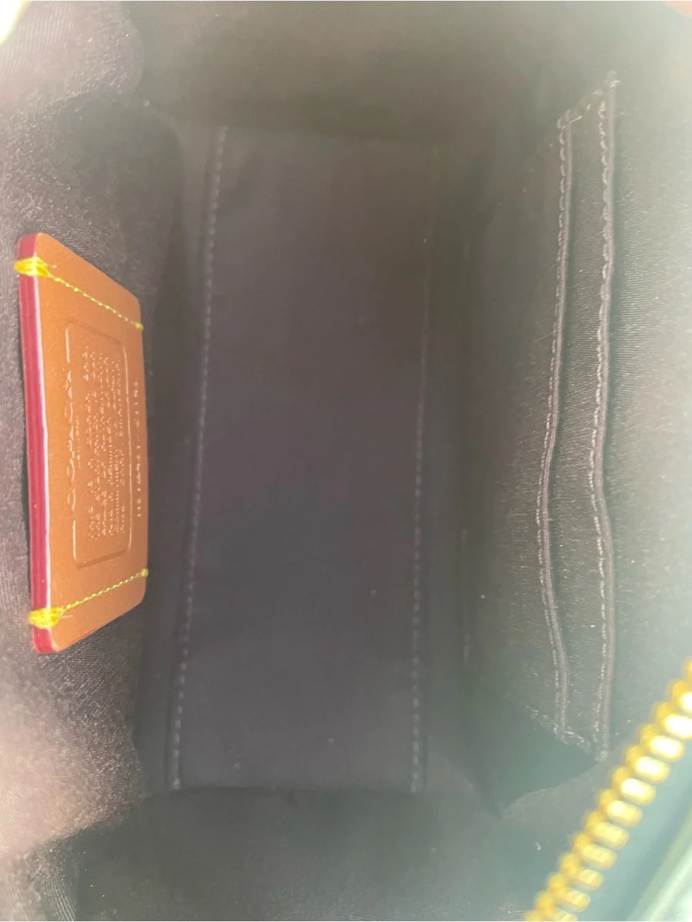 Coach Mini Black Quilted Embossed  Rowen with Gold Hardware